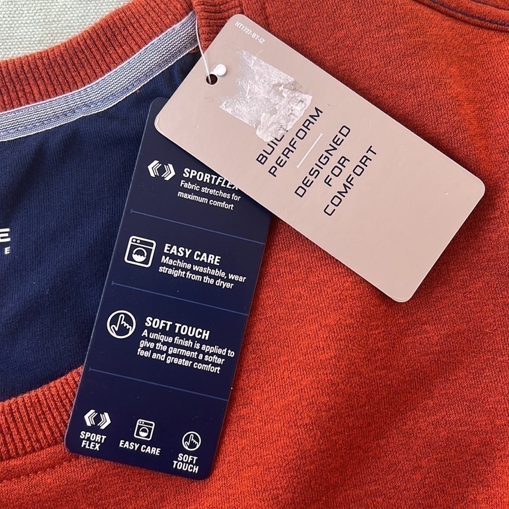 Izod Advantage Performance Stretch Crewneck Sweatshirt Burnt Orange 4XL NWT - Picture 5 of 10